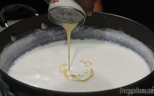 pour-condensed-milk
