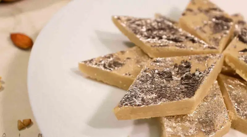 delicious-kaju-katli-recipe-serving-on-white-plate