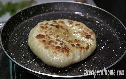 brown bubble visible on aloo paratha