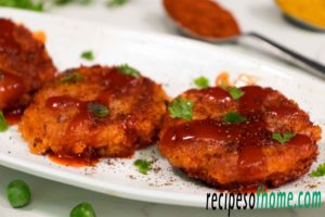 aloo tikki recipe on white plate