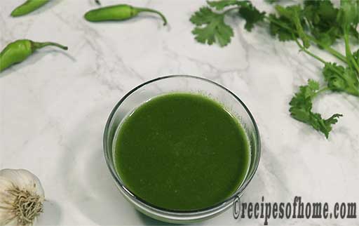 green chutney in a bowl