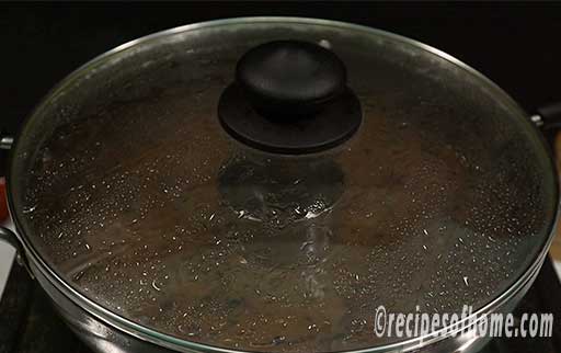 when smoke generates cover the pan with lid