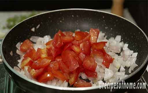 add chopped tomatoes and fry them