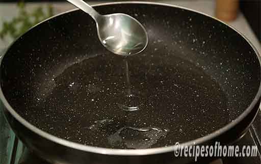 heat oil on pan