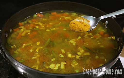 sprinkle another half a tea spoon of turmeric powder