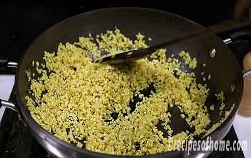saute moong dal in low flame