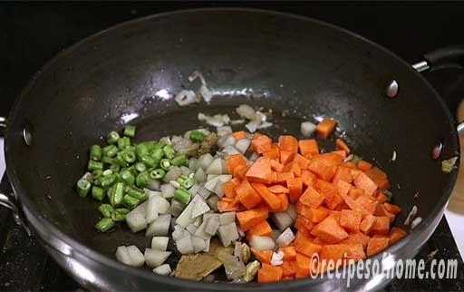 add chopped carrots potatoes french beans