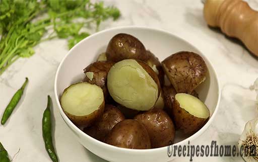 boil potatoes on bowl