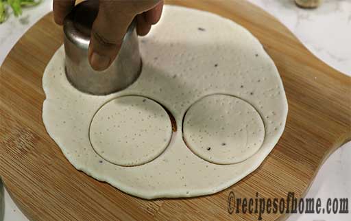 cut circular shape of papdi