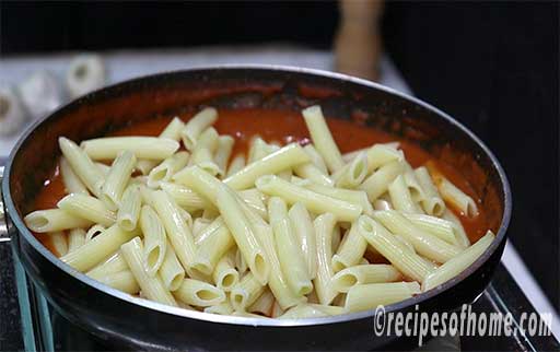 add boiled penne pasta