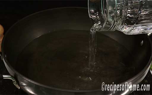 pour water in a pan