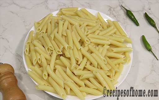 keep boil pasta in a large plate