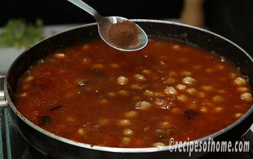 sprinkle a teaspoon of garam masala powder mix all the ingredients together