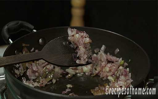 saute chopped onions till golden brown