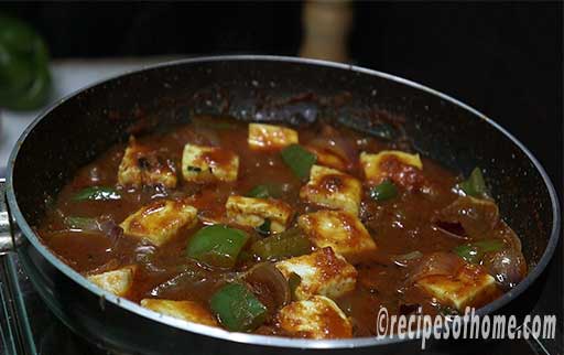 simmer fried paneer for some time