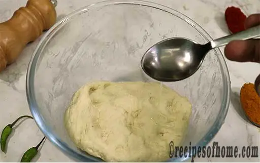 apply oil over dough