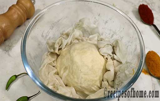 cover the dough with wet cloth and rest for sometime