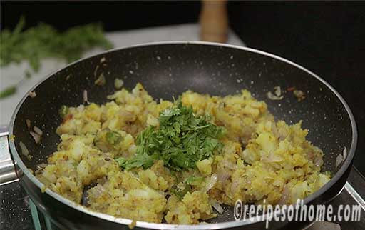 add chopped coriander leaves