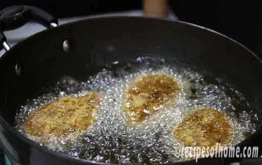 fry vegetable cutlet in oil