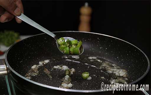 saute chopped green chili