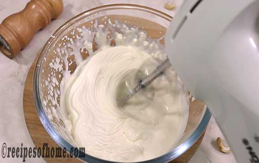 mix the heavy cream using electric hand mixture