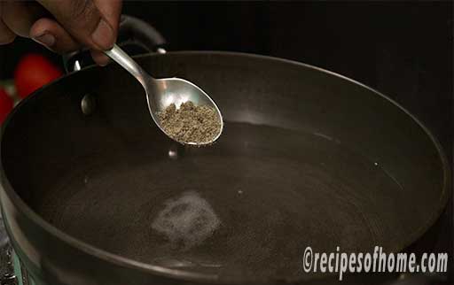 pour water in kadai,add salt,black pepper