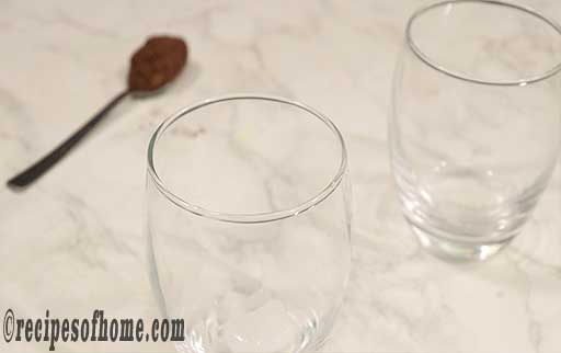 pour ice cubes in glass
