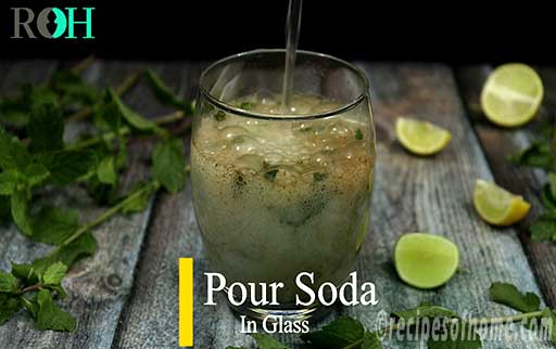 pour sprite in glass