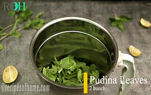 add fresh mint leaves in grinder