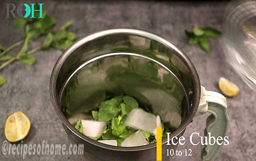 place ice cube in grinder