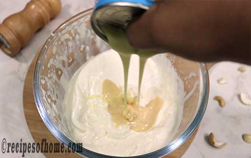 pour condensed milk