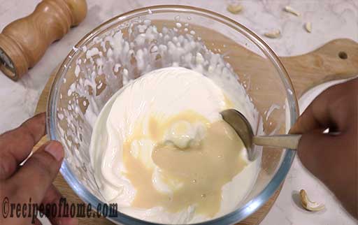 gently mix the condensed milk