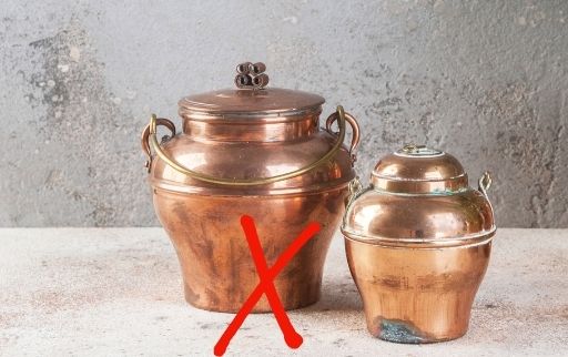 never store cooking oil in copper container
