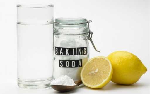 solution of baking soda , lemon juice and water