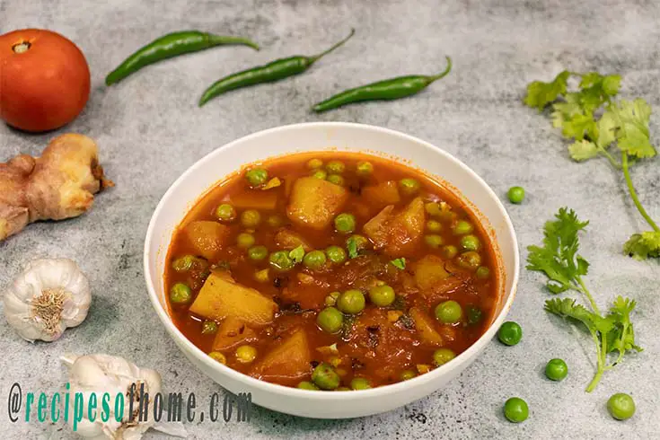 aloo matar recipe , aloo mutter recipe , aloo matar curry