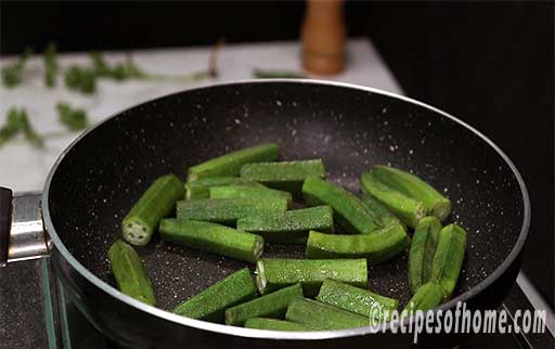 bhindi is almost cooked