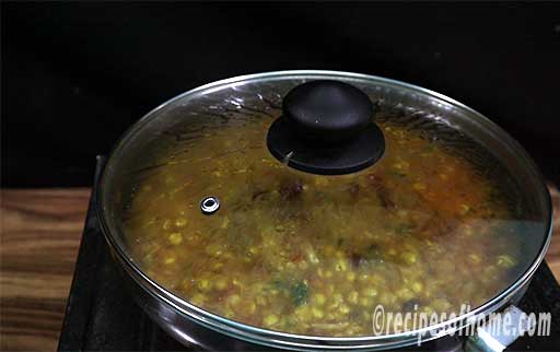 cover the dal for sometime till aroma spread evenly