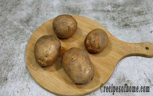wash 4 large potatoes