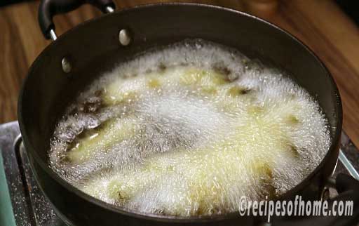 place the frozen finger chips in hot oil