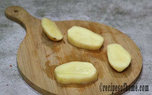 Cut potatoes into 1/2 inch slices