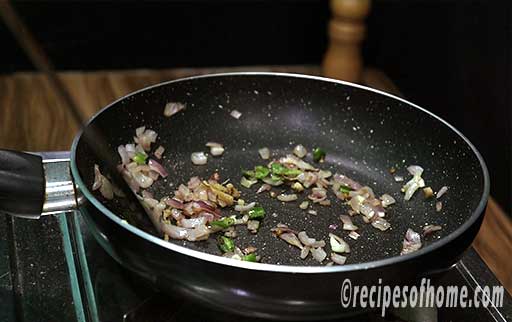 saute ginger garlic paste and chopped green chili