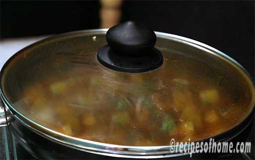 cover the pan for 10 min till potatoes absorbes all the flavor