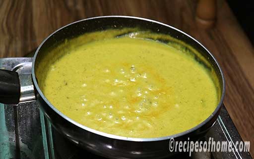 boil the kadhi in medium flame