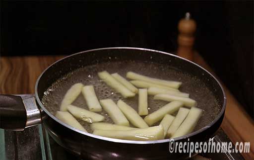 blanch the potatoes in hot water