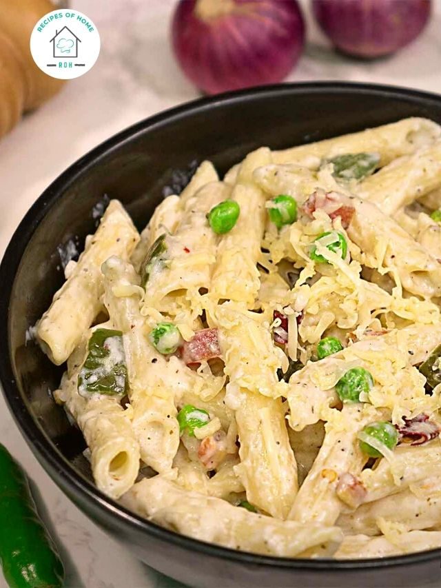 Italian white sauce pasta recipe | How to make white sauce pasta