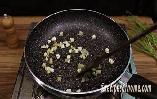 saute chopped ginger garlic in oil