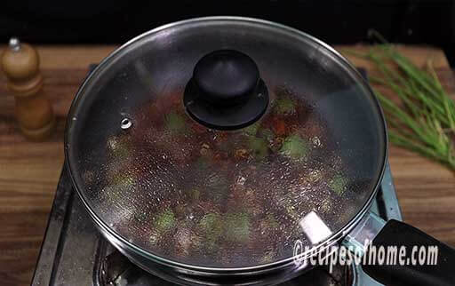 simmer manchurian sauce till thickens