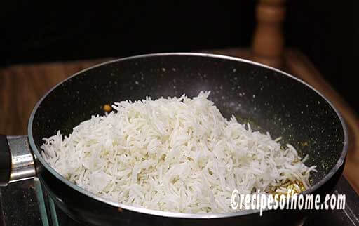 add cool cooked rice