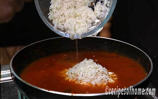 add drained basmati rice