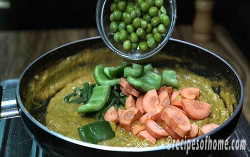 add veggies in korma gravy